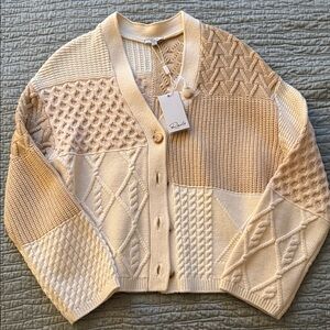 Rails Beige and Cream Patchwork Cardigan